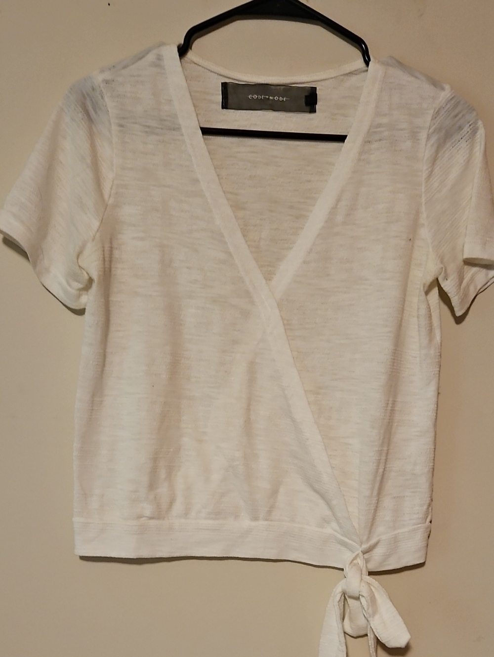 Cooperative White Wrap Tie Crop Top